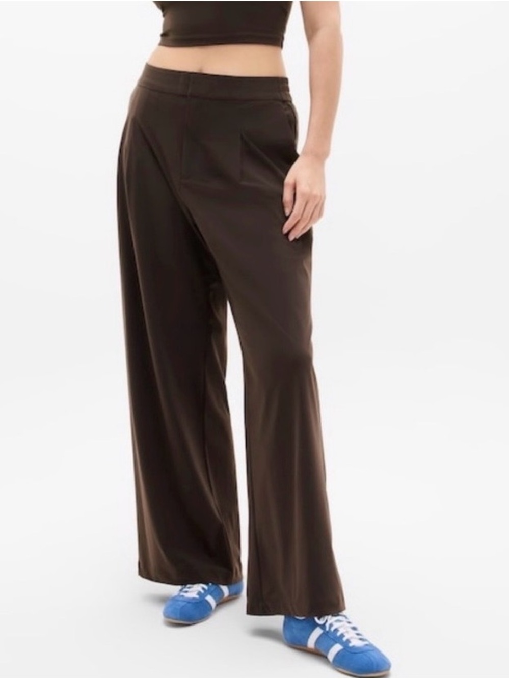 Athleta Pinnacle High Rise Wide Leg Trouser Pant Brown Size 6